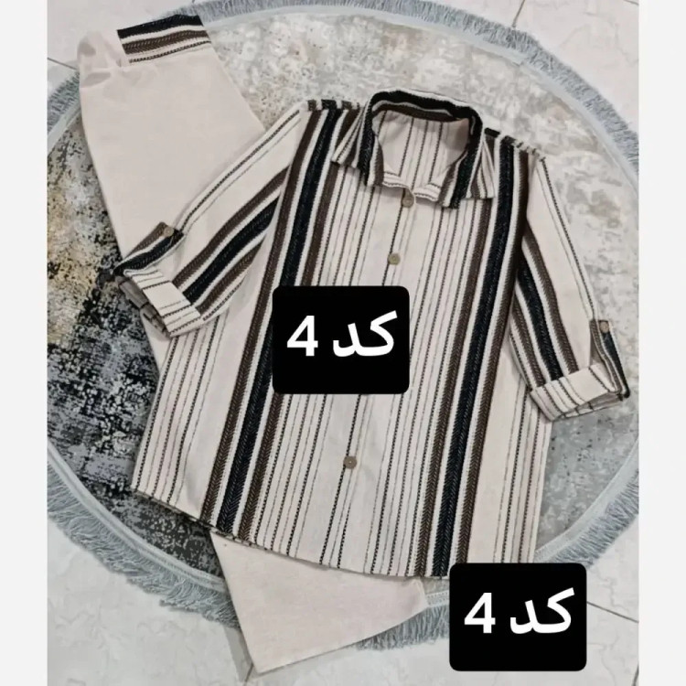 ست شومیز و شلوار زنانه لنین لمه دوزی شده سایز 38 تا 46