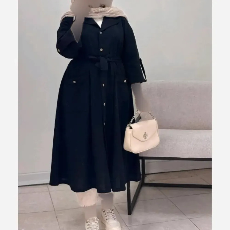 مانتو لنین بلند زنانه مدل سوگل رنگ بندی متنوع سایز بزرگ