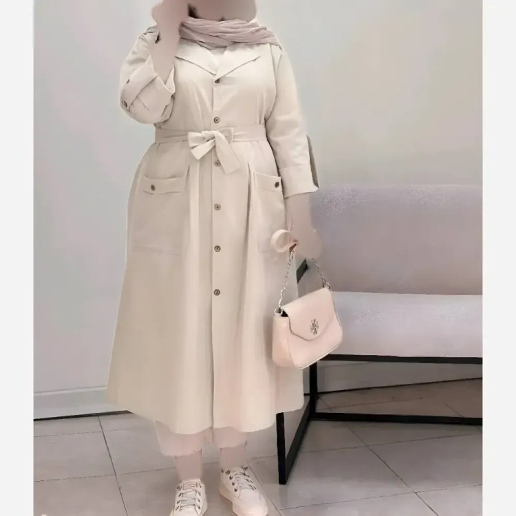 مانتو لنین بلند زنانه مدل سوگل رنگ بندی متنوع سایز بزرگ
