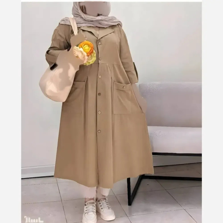 مانتو لنین بلند زنانه مدل سوگل رنگ بندی متنوع سایز بزرگ