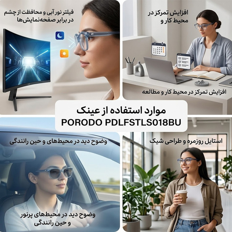 عینک محافظ چشم پرودو مدل PDLFSTLS018BU