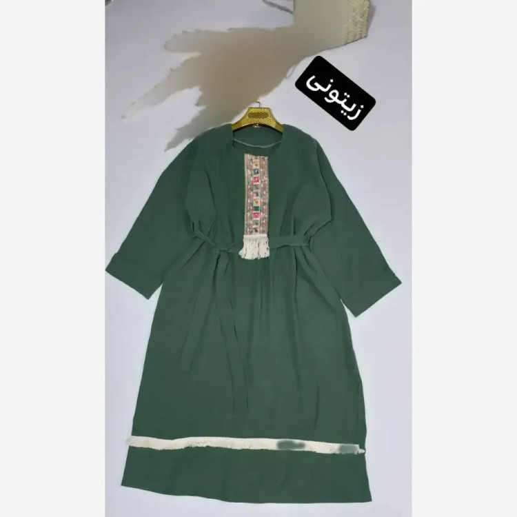 کفتان نوار کنفی جنس موسلین دبل فیس فری سایز