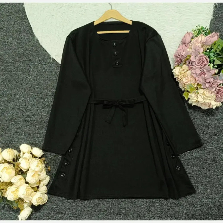 ست تونیک شلوار کبریتی مشکی فری سایز 38 تا 48
