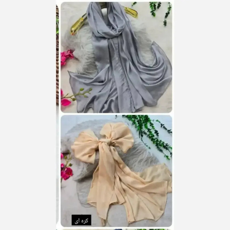 شال کریستال کرپ کریستال شنی ابعاد 180 در 74 رنگ مشکی سفید کرم