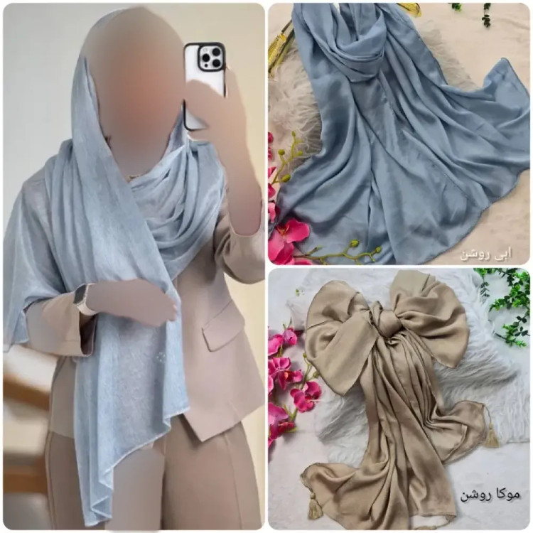 شال کریستال کرپ کریستال شنی ابعاد 180 در 74 رنگ مشکی سفید کرم