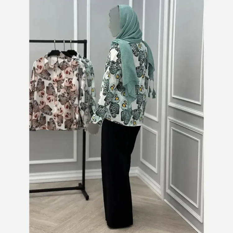 شومیز زنانه مدل سپیده جنس ژامین درجه یک فری سایز