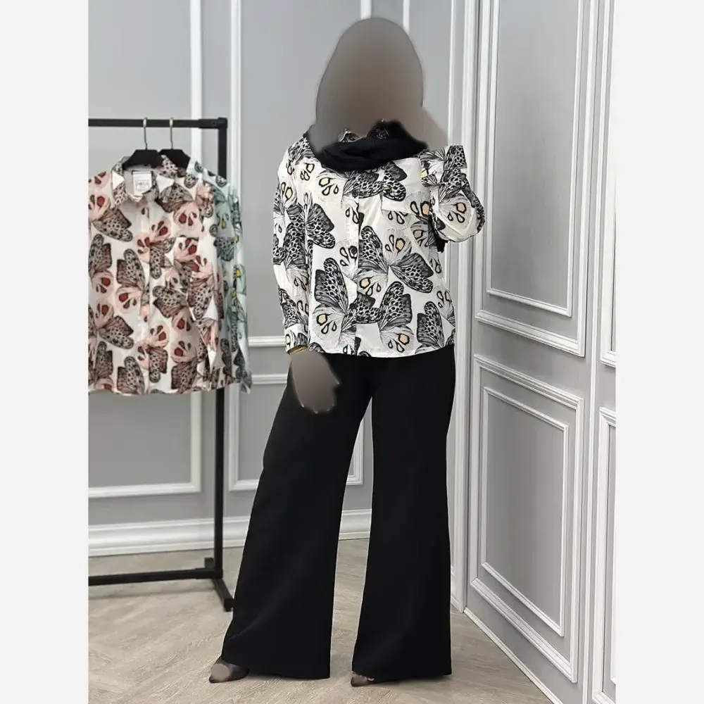 شومیز زنانه مدل سپیده جنس ژامین درجه یک فری سایز