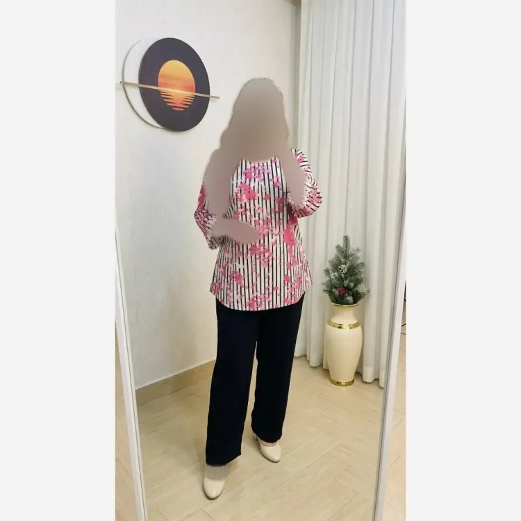 ست شومیز و شلوار زنانه مدل سویل فری سایز سوپرنخ و شانتون جودون