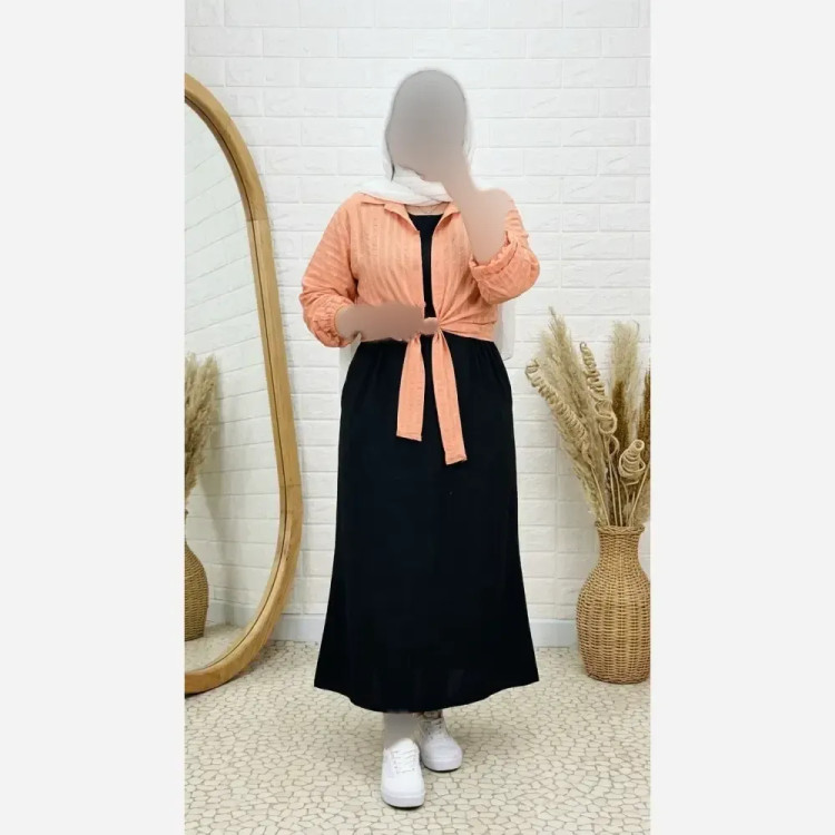 ست گره ای خرم سارافون کتان لینن و شومیز دلتا کراش فری سایز