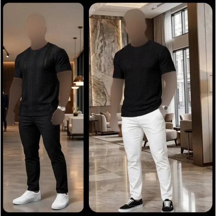 تیشرت مردانه تک مراکشی رنگ مشکی سایز XL و 2XL