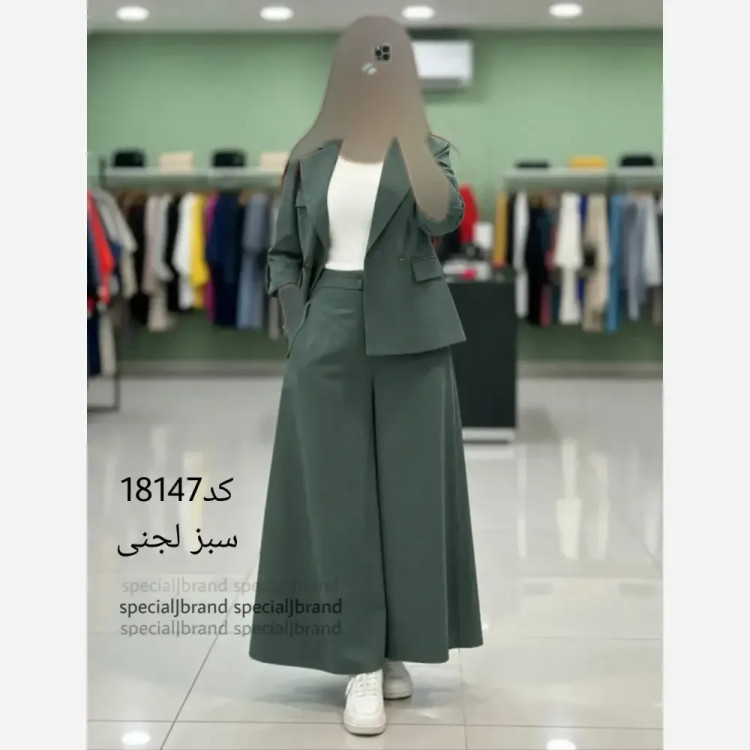 ست کت و دامن شلواری لینن سارا رنگ بندی و سایز بندی متنوع