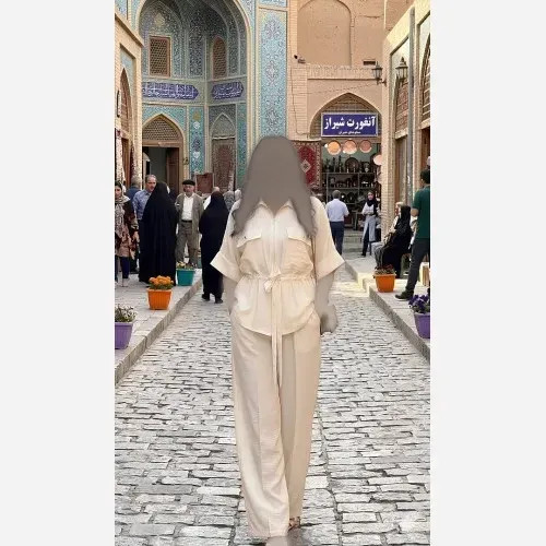 ست شومیز شلوار زنانه جنس کرپ کرسپو مدل آیسان رنگ مشکی استخانی سورمه ای سایز فری 38 تا 46