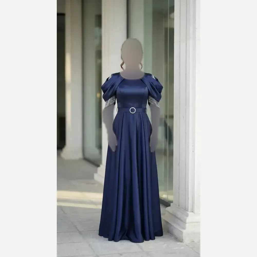 پیراهن بلند زنانه جنس ساتن ال ایکس قد 150