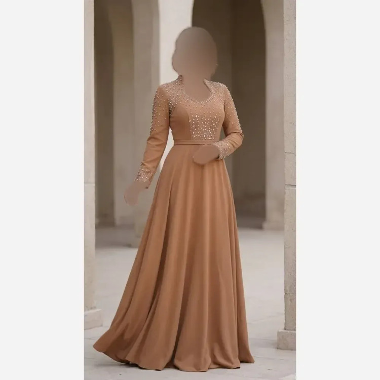 پیراهن زنانه مارال جنس کرپ دالقیچ قد 150