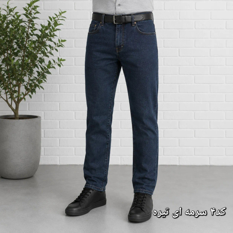 شلوار جین مردانه راسته پنبه کش سایز 40 تا 58