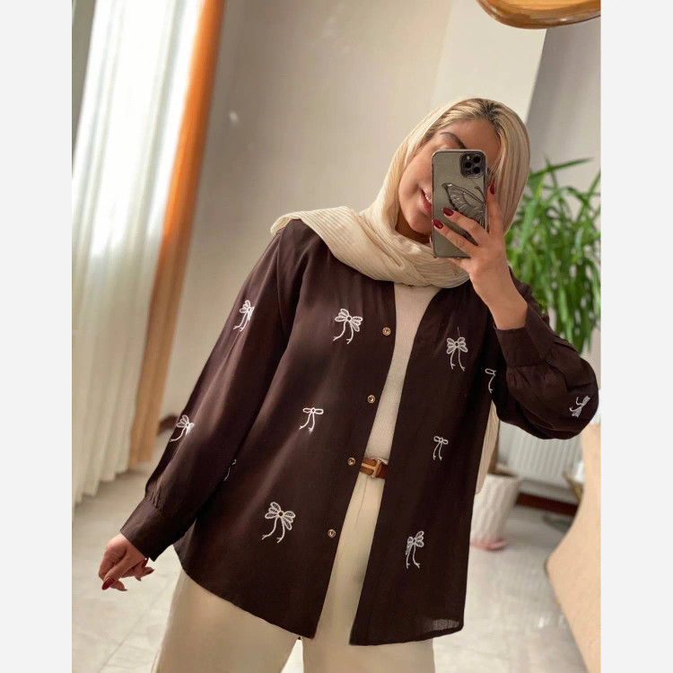شومیز مانتویی لنین درجه یک زنانه مدل قاصدک رنگ بندی متنوع