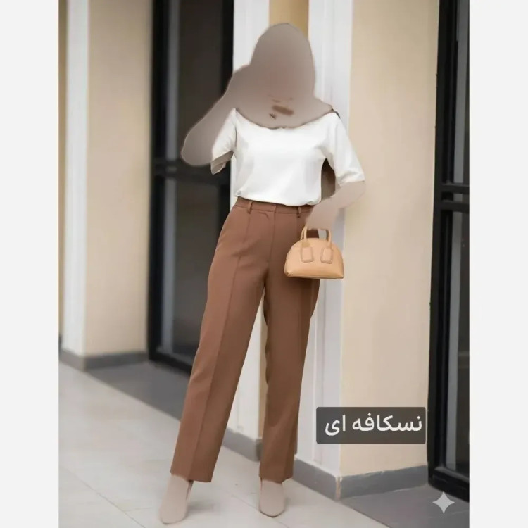 شلوار مازراتی راستا ساده زنانه جنس کرپ مازراتی سایز بزرگ