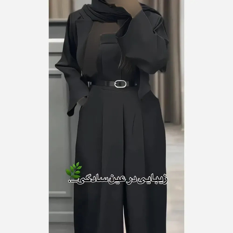 کت و اورال سودا رنگ مشکی جنس مارراتی نخ توییست سایز 38 تا 48