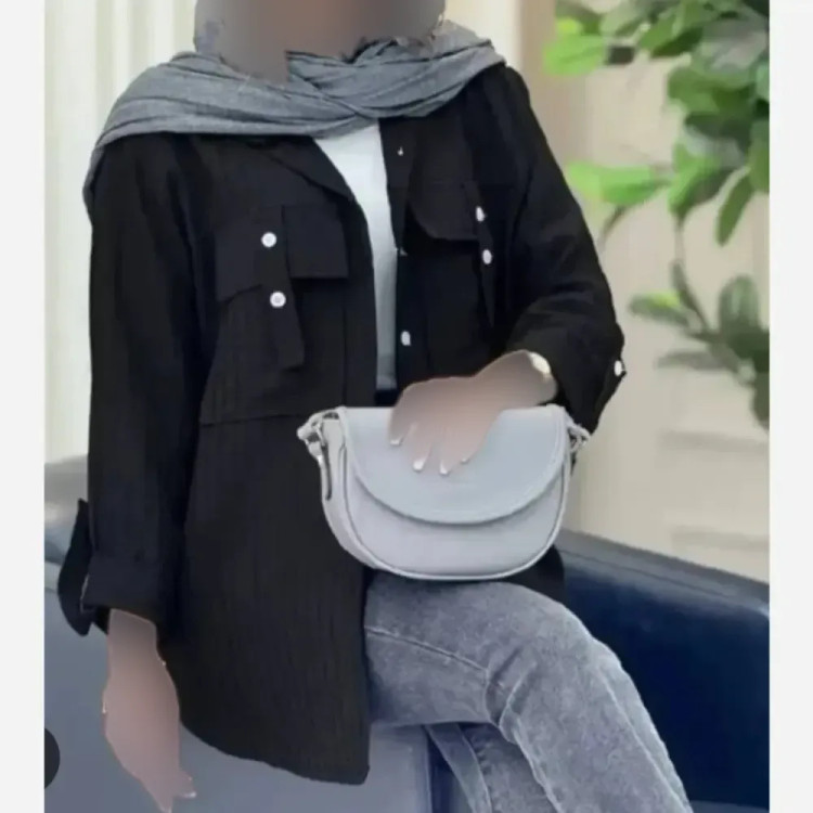شومیز جیبی صلیبی فری سایز جنس ایوا درجه یک