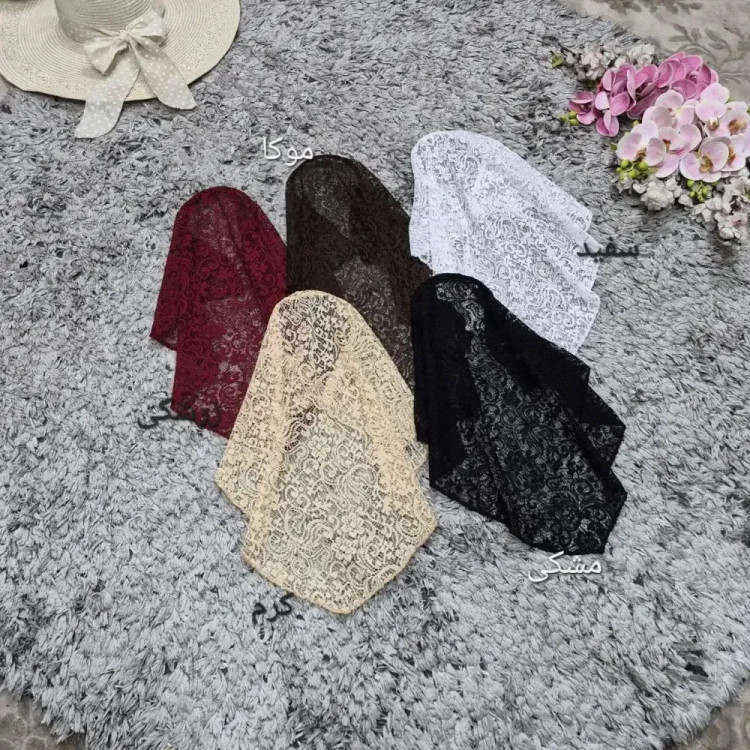 تل اسکارف گیپور طرحدار رنگی قد 45 سانت