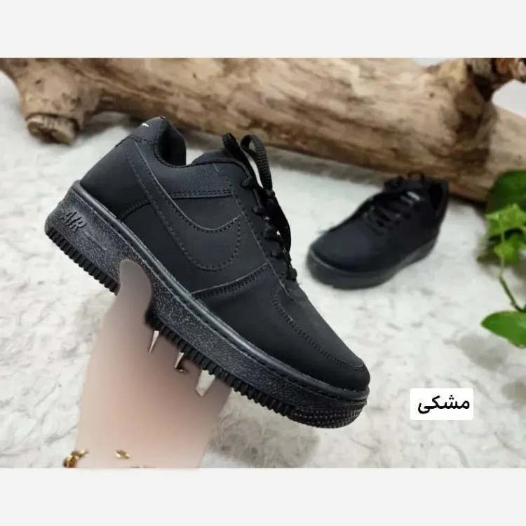 ست کتونی ونس زنانه و مردانه مدل نایک ایر فورس چرم صنعتی مشکی سفید
