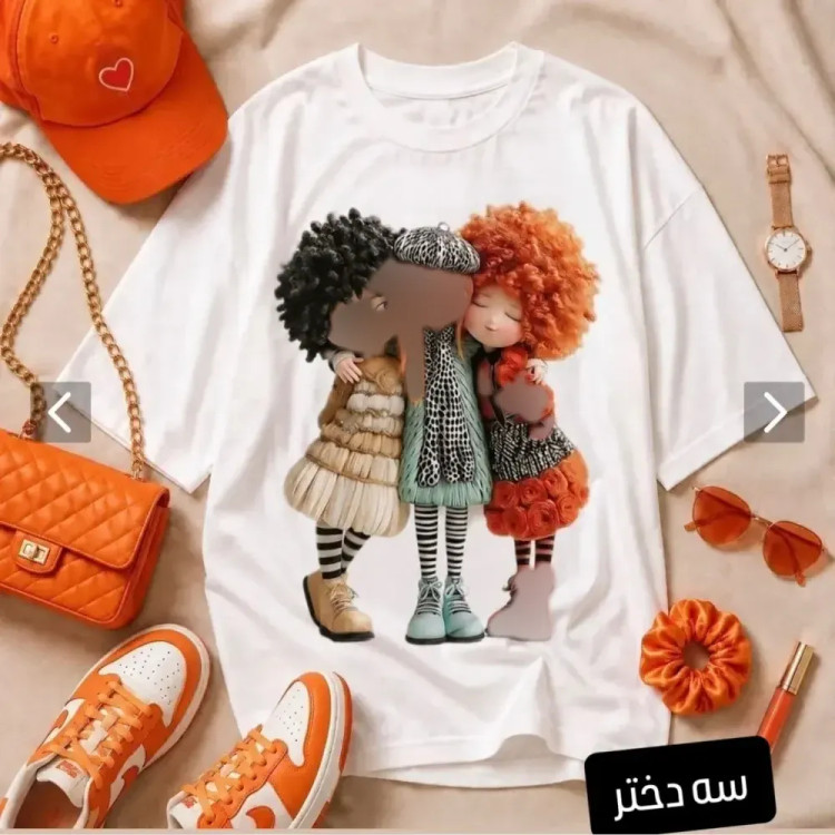 تیشرت لانگ فانتزی سوپر پنبه سه نخ فری سایز زنانه