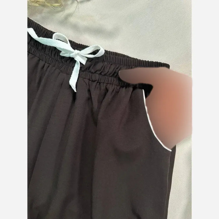 ست تیشرت و شلوار زنانه جنس بوگاتی اعلا فری سایز رنگ مشکی قهوه ای سرمه ای