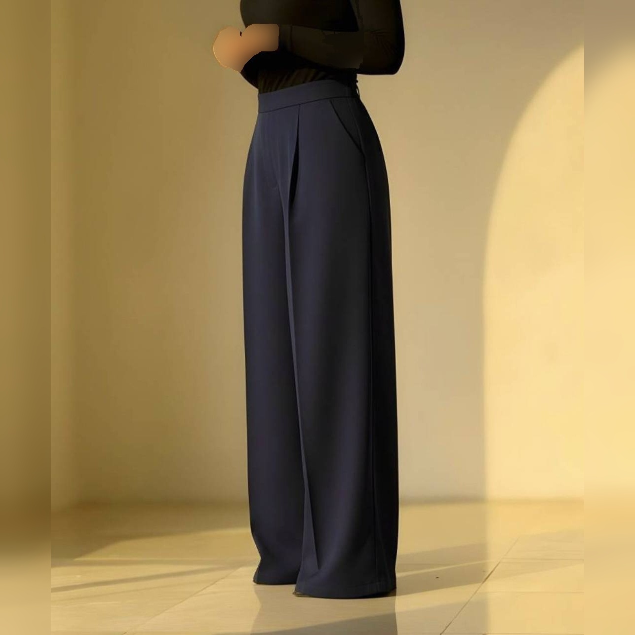 شلوار بگ زنانه کرپ مازراتی کد 601 - 8dc7