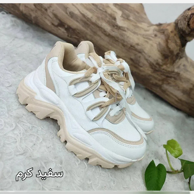 کتونی لژ دار طبی چرم صنعتی زنانه مدل لول