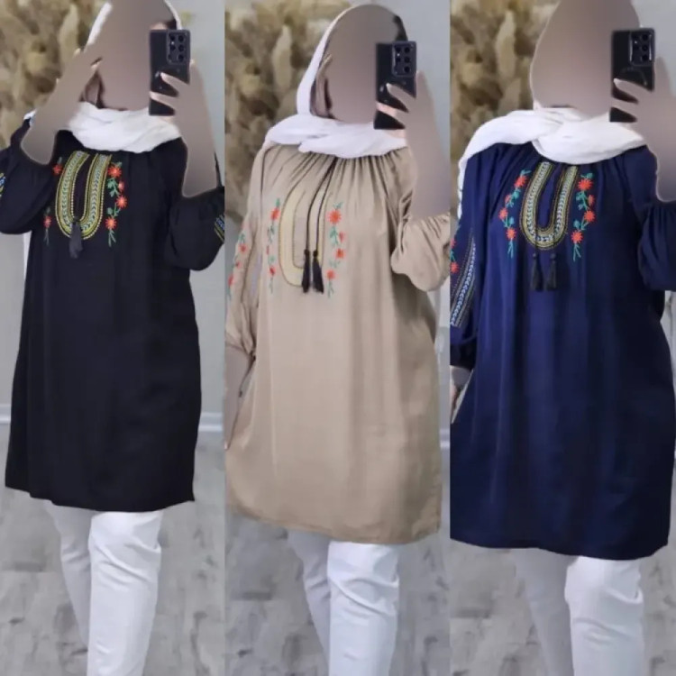 شومیز زنانه شانتون و گلدوزی مدل تارا فری سایز