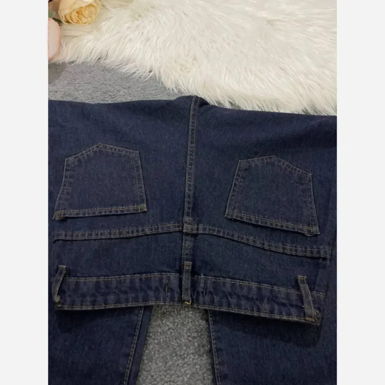 شلوار بگ جین درجه یک گرم بالا مدل شافل سایز 38 تا 48