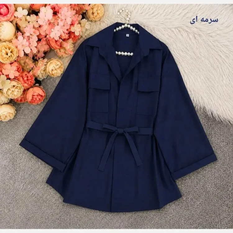 مانتو داکرون کمرگت زنانه رنگی سایز 1 و 2