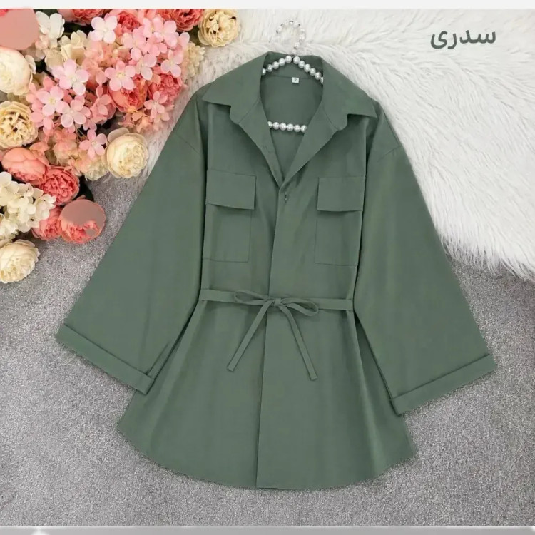 مانتو داکرون کمرگت زنانه رنگی سایز 1 و 2