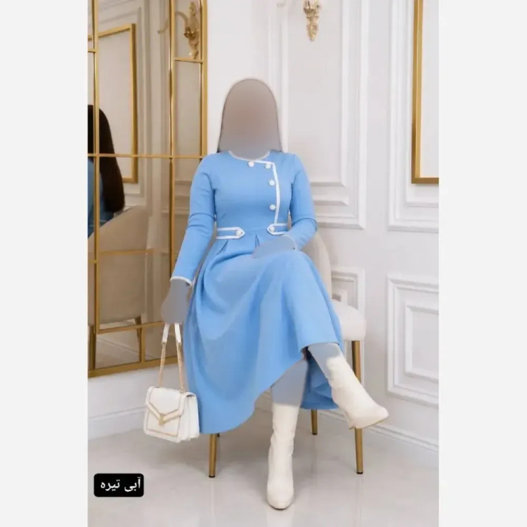 پیراهن بلند زنانه مدل آذین جنس مازراتی سایز فری سایز تا 46
