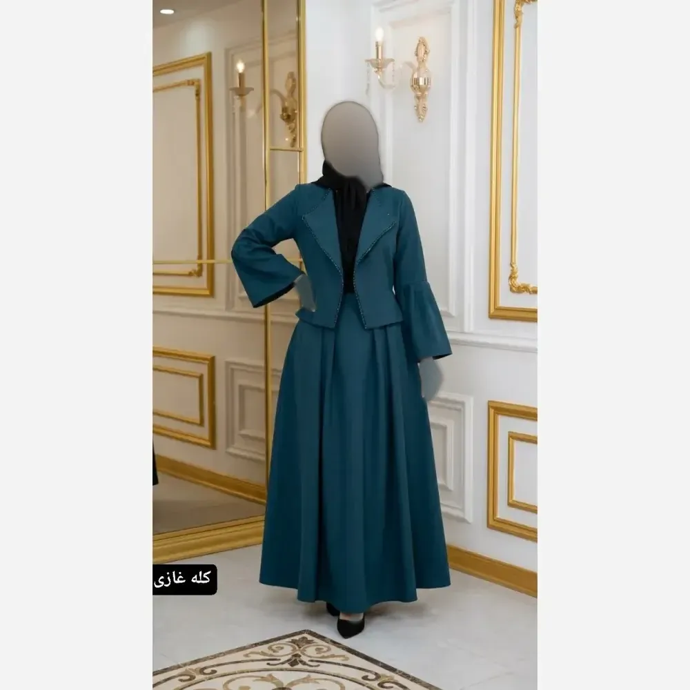 کت دامن زنانه جنس مازراتی خرجکار کریستال فری سایز تا 46