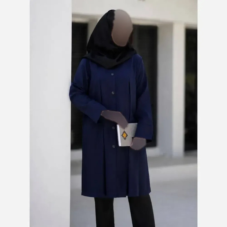 مانتو دانشجویی مدل الین جنس لینن ایرانی فری سایز قد 105 سانتی متر