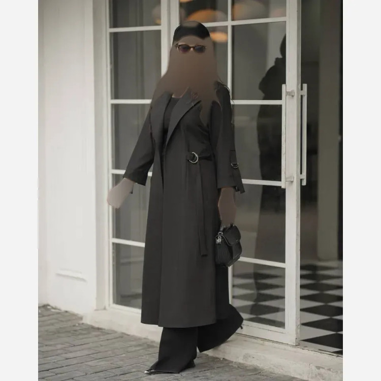 مانتو تابستانی کمر پیله دار مدل ماهرو پارچه میامی با کمربند سایز بزرگ