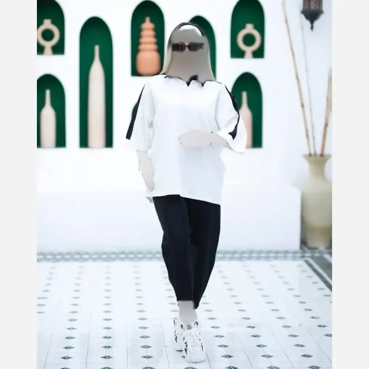 ست دوتیکه لینن جلو بسته زنانه فری سایز