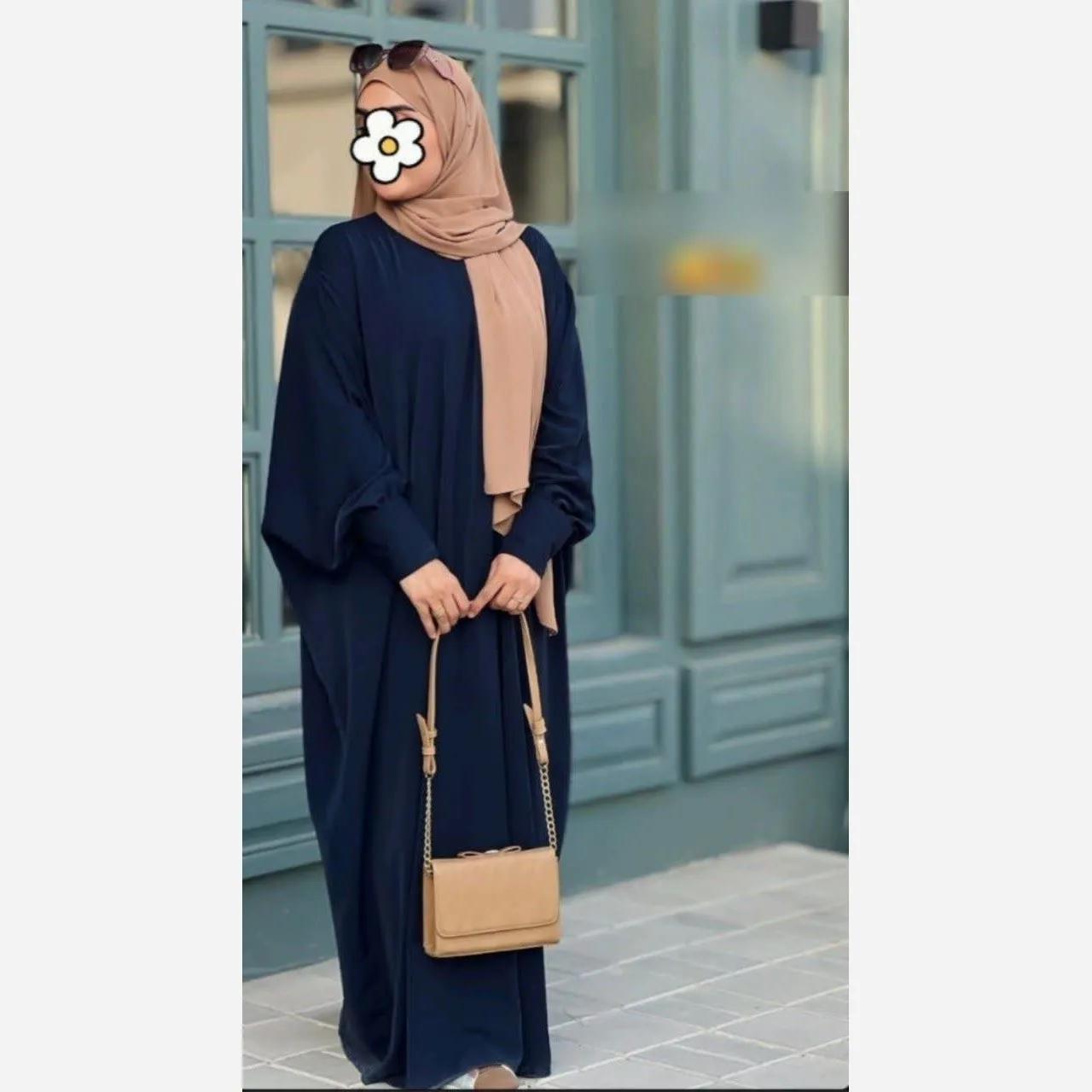 مانتو عبایی عربی مدل بهاره جنس کرپ سوپر الیزه یقه گرد
