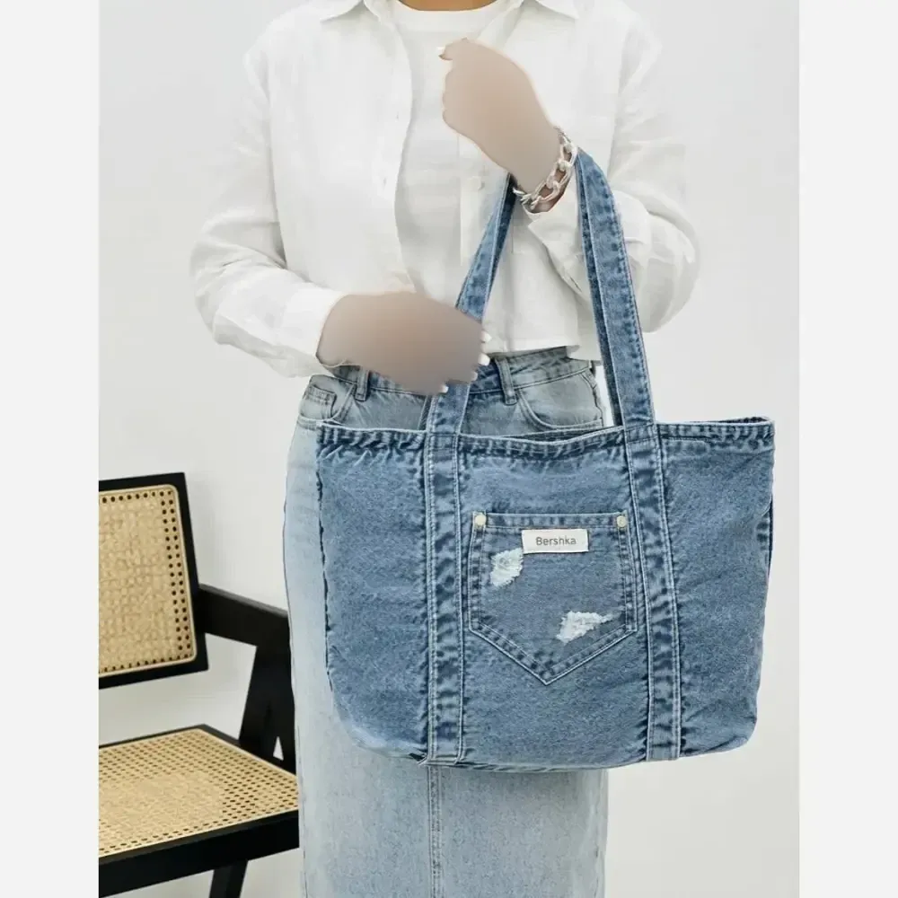 کیف جین دستی و دوشی زنانه لی خارجی درجه یک ابعاد 38 در 30 سانتی متر
