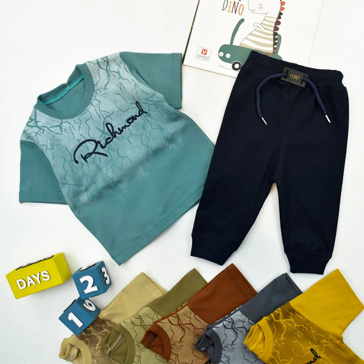 ست تیشرت و شلوارک پسرانه طرح RICHMOND جنس پنبهای