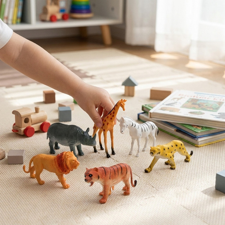 فیگور طرح حیوانات جنگل مدل ANIMAL WILD مجموعه 6 عددی