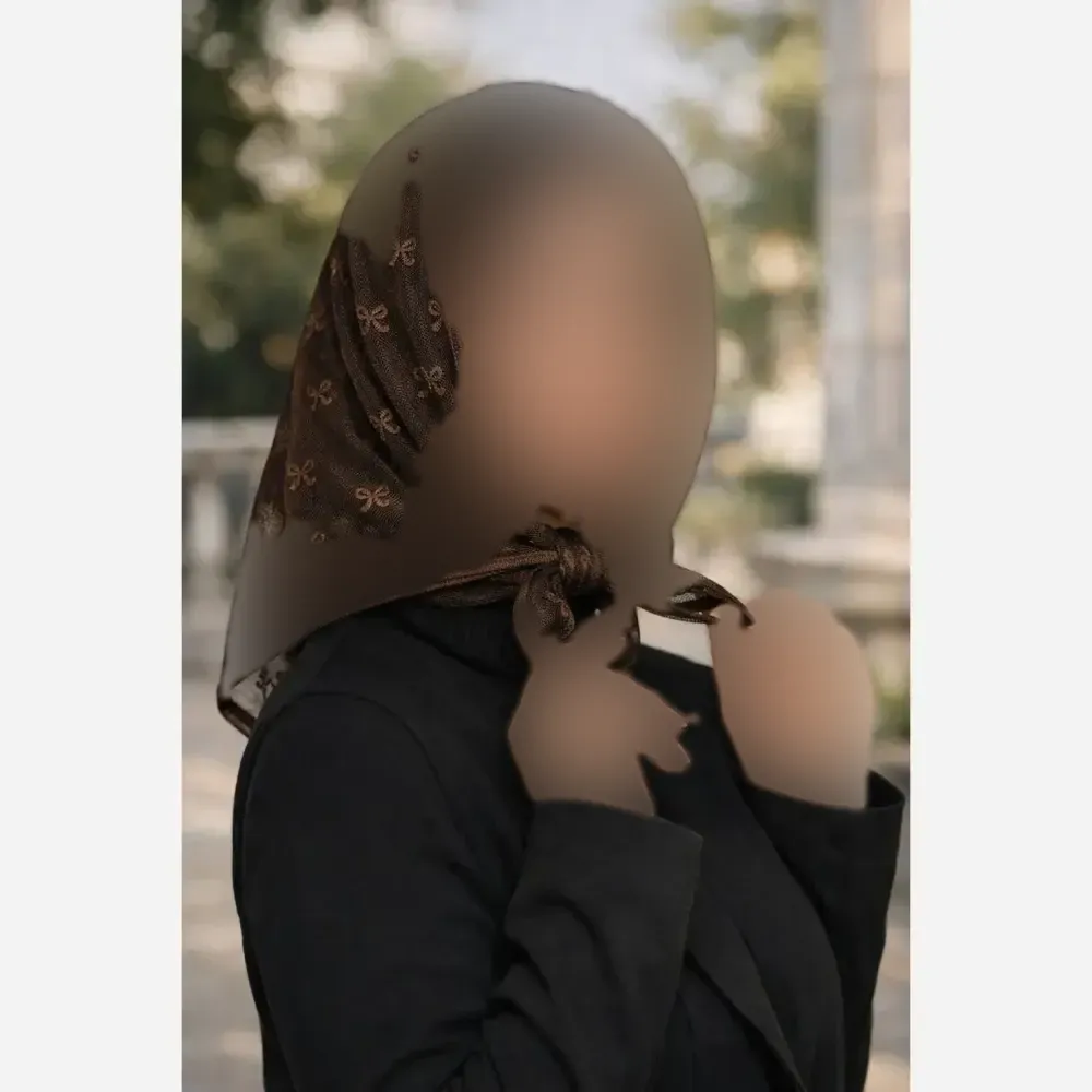 مینی اسکارف تور قهوه ای ابعاد 65 در 65 سانتی متر