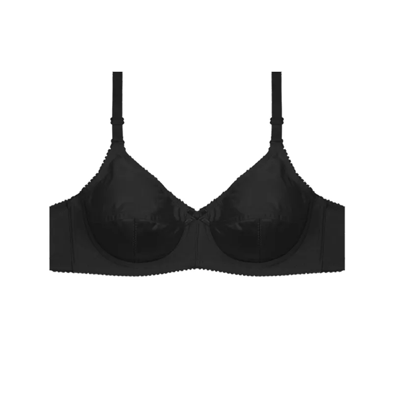 سوتین زنانه پرلون فنردار کاپ B برند لین مدل دو قزن رنگ مشکی سایز 85