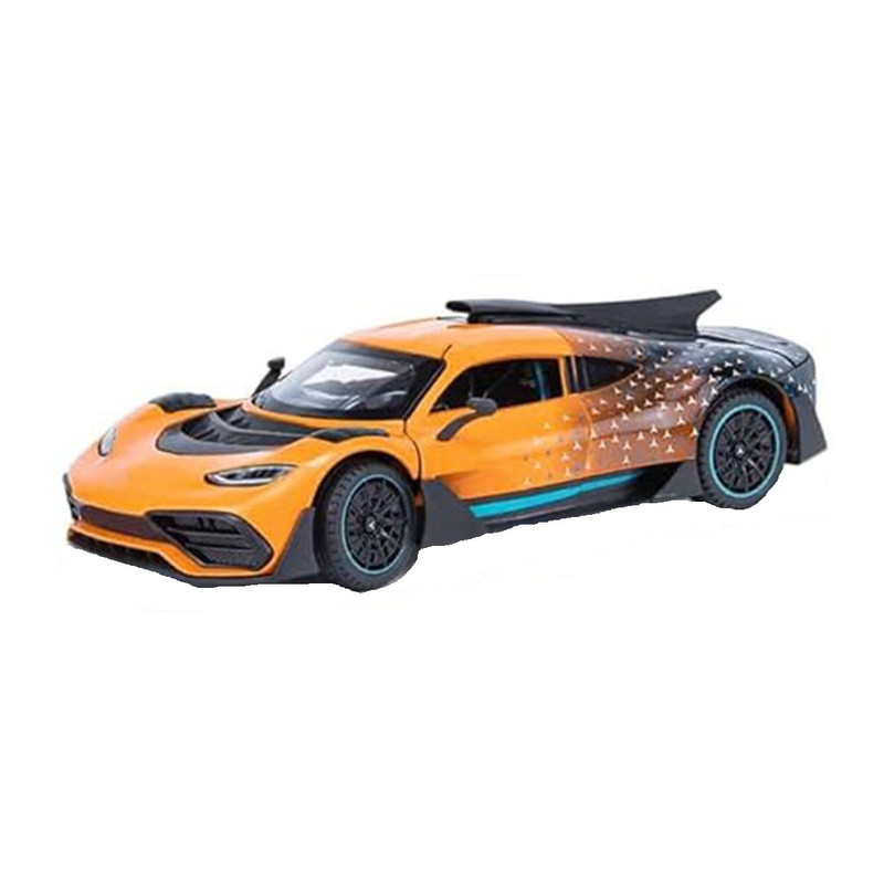 ماکت ماشین عقب‌کش مدل مرسدس بنز AMG ONE مقیاس 1:24 با چراغ و صدای استارت، بدنه فلزی و درهای بازشو