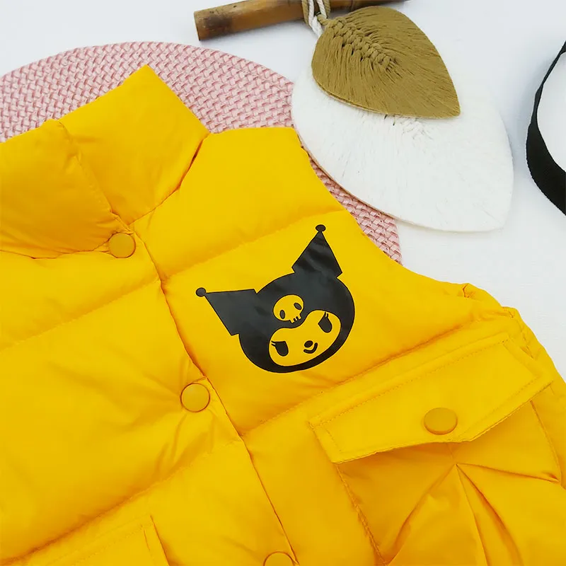 پافر دخترانه طرح کرومی رنگ زرد به همراه کیف
