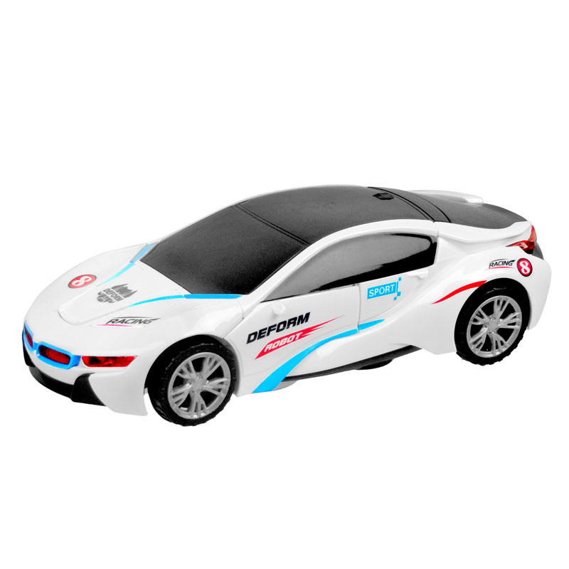 ماشین بازی تبدیل‌شونده پلیسی ییجون مدل YJ388-20 الهام‌گرفته از BMW i8 با پخش موزیک، رقص نور و چرخش خودکار، باتری‌خور