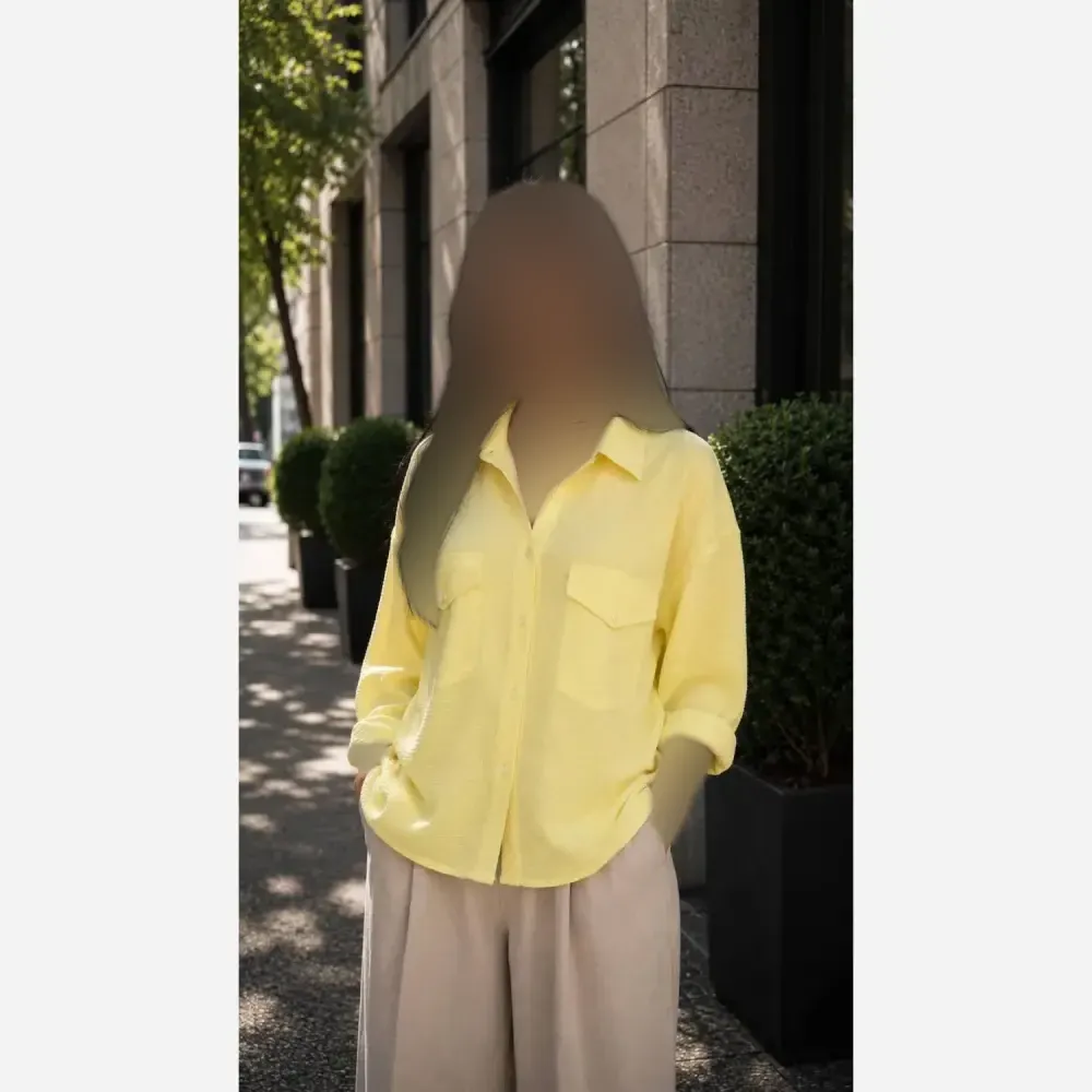 شومیز باکسی طرح جیب جنس آنیسا پفکی وارداتی فری سایز