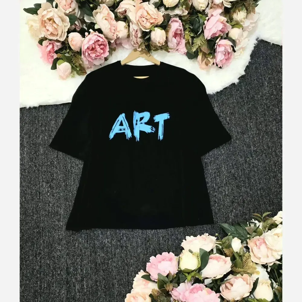 تیشرت باکسی پنبهای زنانه طرح ART اورسایز فری سایز
