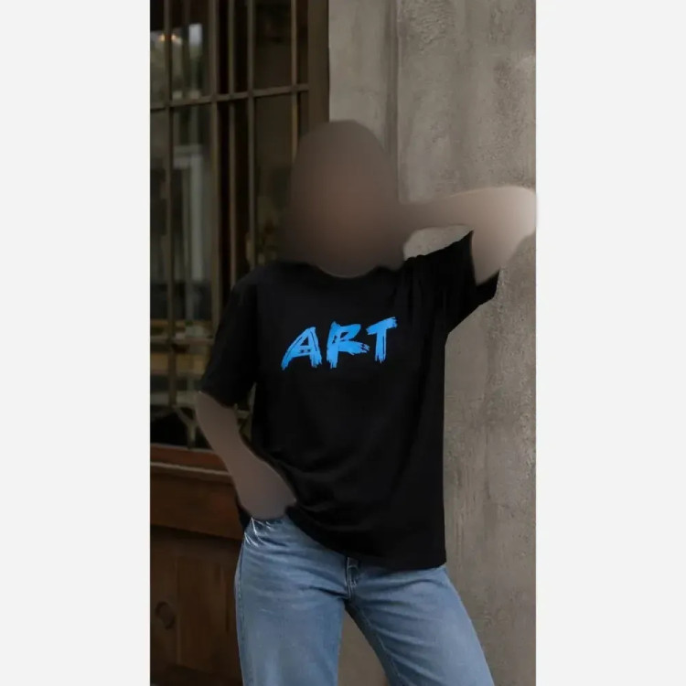 تیشرت باکسی پنبهای زنانه طرح ART اورسایز فری سایز